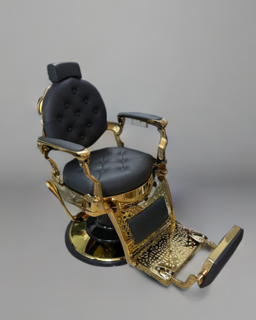 Vintage Black and Gold Barber Chair Professional