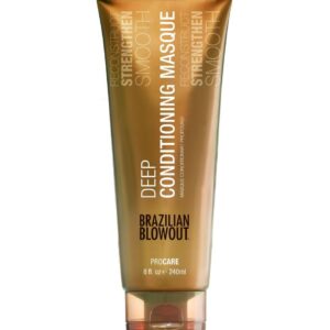 Mascarilla Brazilian Blowout Deep Conditioning con queratina para reparación e hidratación capilar