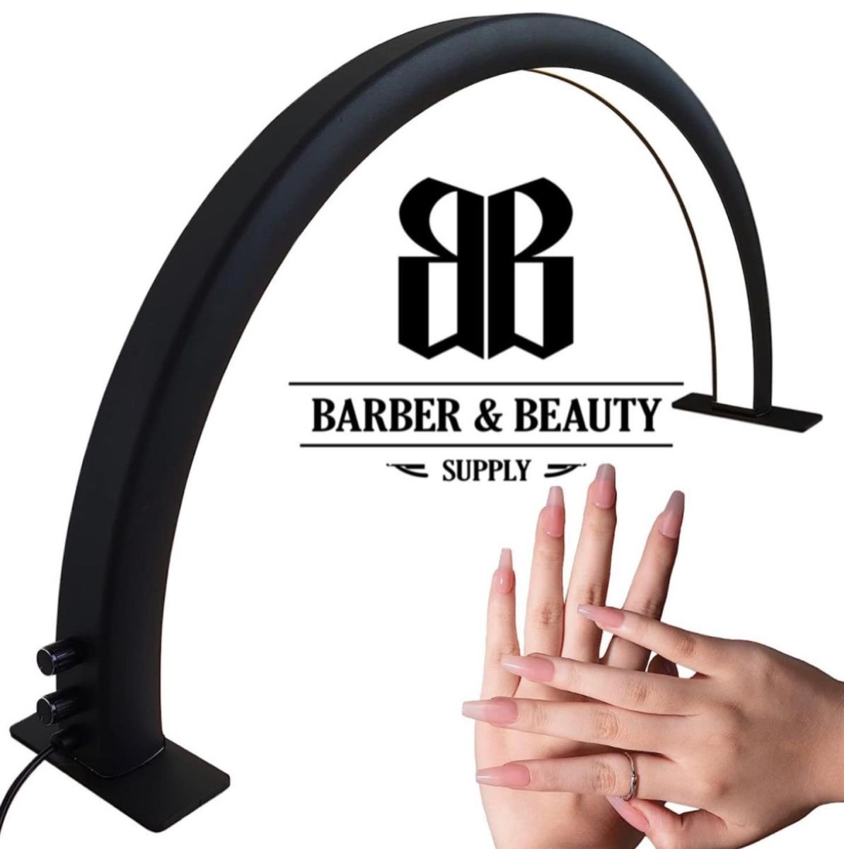 Lámpara LED de mesa para manicura en forma de media luna, iluminación profesional para uñas.