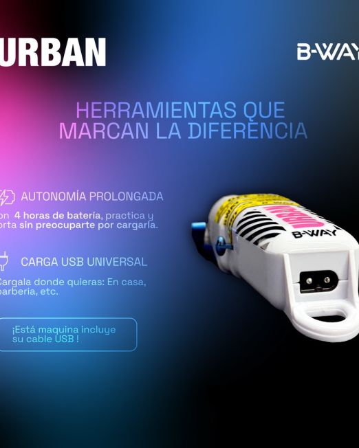 Bway Urban Clipper, máquina de corte profesional inalámbrica para barberos y principiantes.