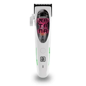 B-Way Katana Clipper profesional con cuchilla estilo katana y motor de alto torque para fades y cortes limpios.