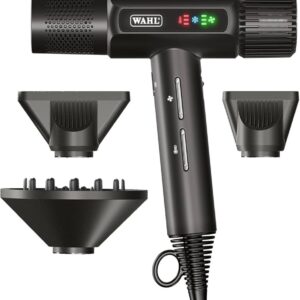 Secador Wahl Vanquish profesional con motor AC e tecnología iónica para estilistas y barbería.