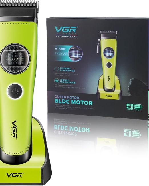 “Máquina de corte profesional VGR 880C con cuchilla de acero y diseño ergonómico para barbería en Puerto Rico.”